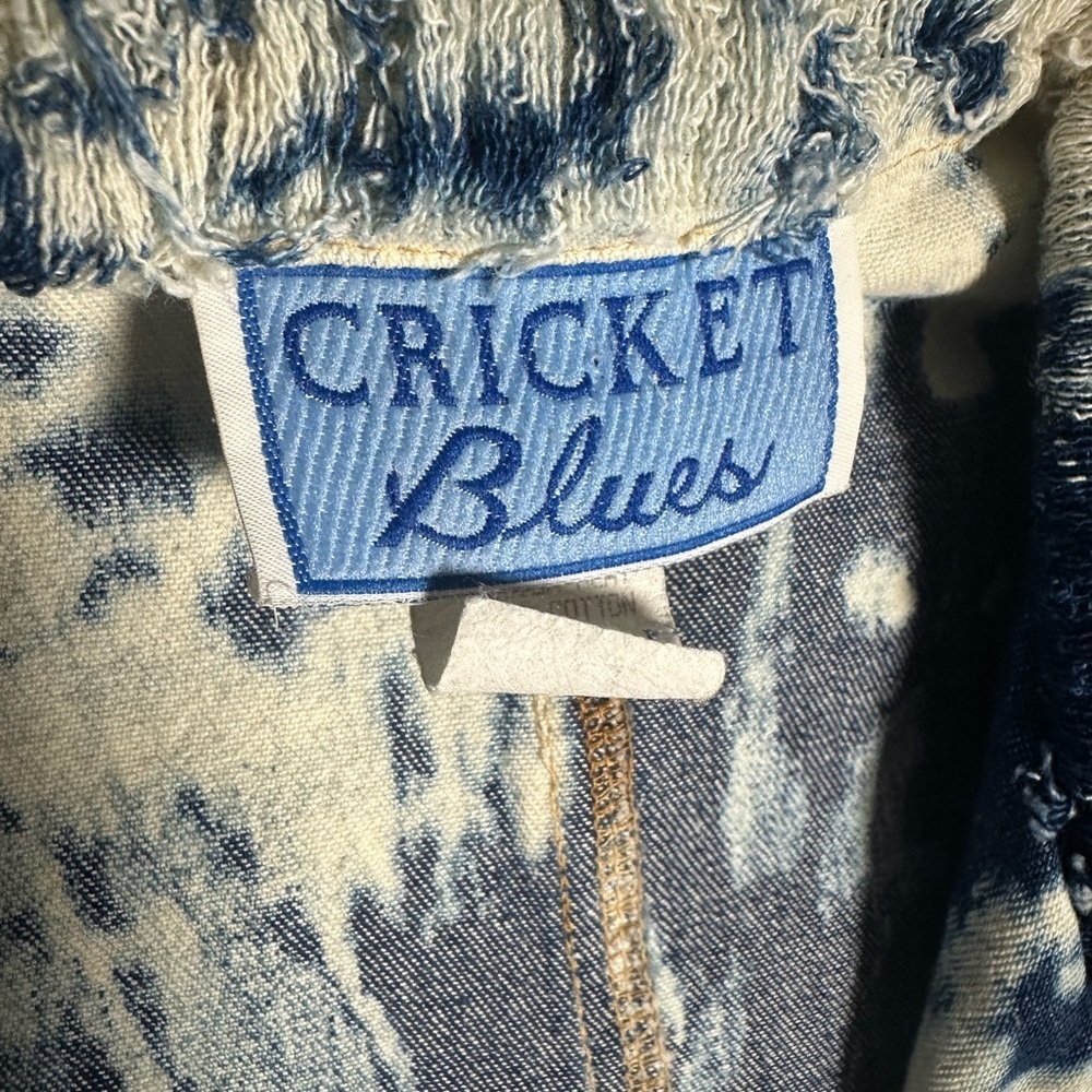 Cricket Blues Vintage Deconstruct Western Blazer Large Bleach Wash Rodeo Denim - Picture 6 of 8